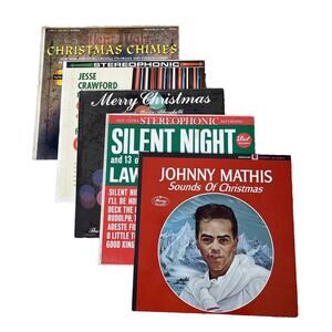 Vinyl LP Lot Easy Listening Xmas 1950-60's: Johnny Mathis, Lawrence Welk & More